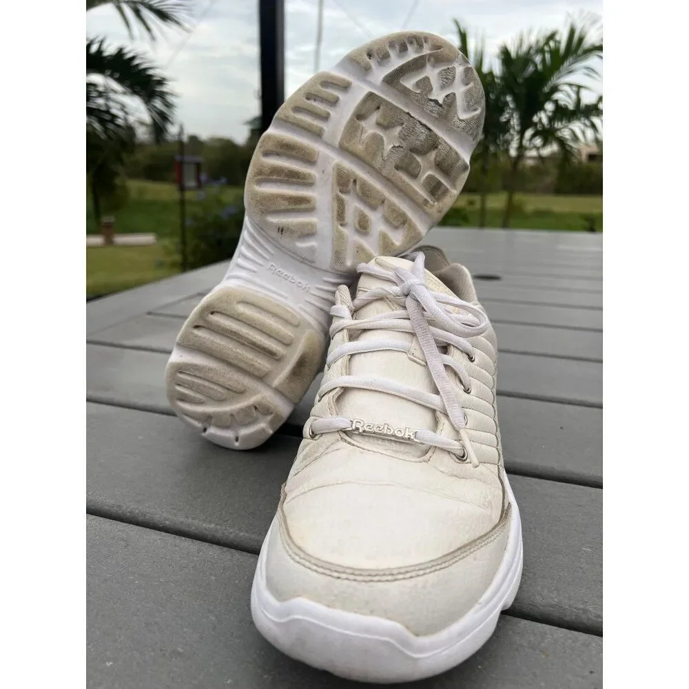 Reebok Men Cream Walking Sneakers Size 10.5